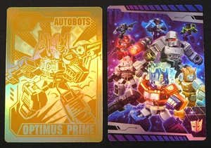 TRANSFORMERS BLOKEES GOLD OPTIMUS PRIME CARD AND REGULAR LOT OF 2 - Picture 1 of 2
