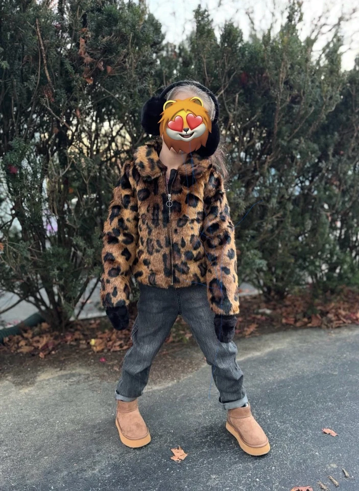 Chaqueta de leopardo de piel sintética H&M — Talla US 6X/7 (EUR 122/128) Foto 1 de 4