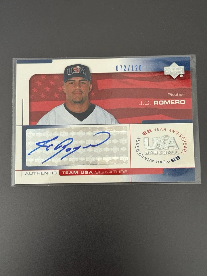 2004 USA Baseball 25th Anniversary J.C. Romero Signatures Blue Ink #ROM - Image 1 of 4