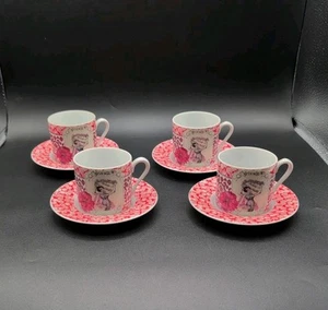 Gloria Vanderbilt 8 Piece Set Demi Tasse-Tasse Tea Cups,W/Saucers New Vintage - Picture 1 of 18