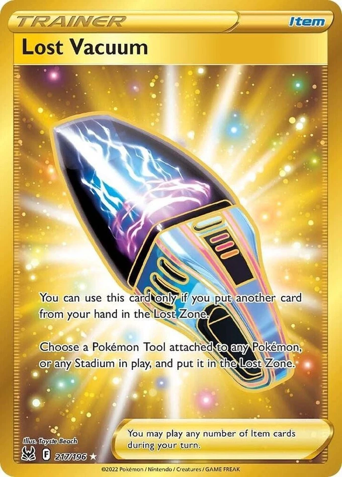 Pokémon TCG Lost Vacuum 217/196 Lost Origin Full Art Secret Rare Gold Holo - Image 1 of 1