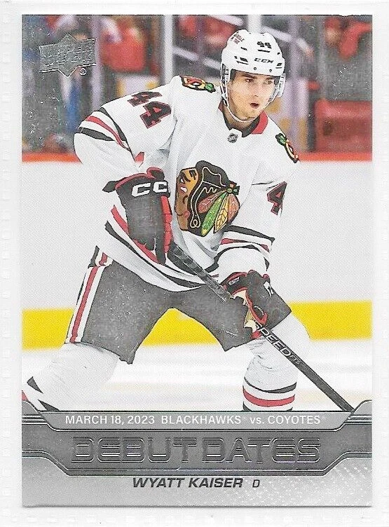 Wyatt Kaiser Chicago Blackhawks 2023-24 Upper Deck 1 Debut Dates #DD-19 - Image 1 of 1