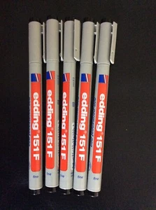 5 Stück edding 151, OHP-Marker Folienstifte non-permanent, abwischbar , Schwarz - Bild 1 von 5