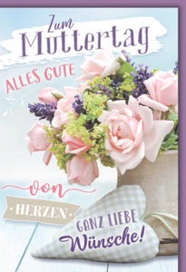 Muttertag Grußkarte mit Briefumschlag Blumenbouquet - Bild 1 von 1