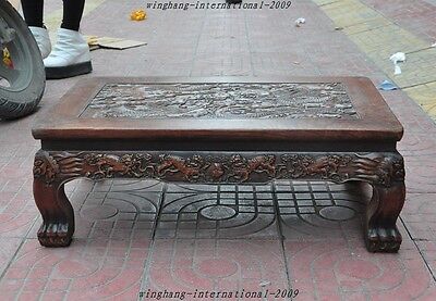 Old Chinese Huanghuali Wood Hand-Carved Dragon Kirin Coffee Table Writing Desk A • 1,772.32$