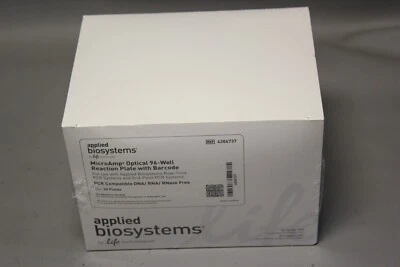 20 NOVAS PLACAS DE REAÇÃO APLICADAS BIOSSYSTEMS MICROAMP 96WELL COM CÓDIGO DE BARRAS 4306737 - Imagem 1 de 4
