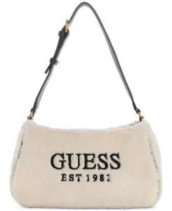 Bolso de hombro GUESS Vikky de piel sintética bordado con logotipo bronce natural - Imagen 1 de 6