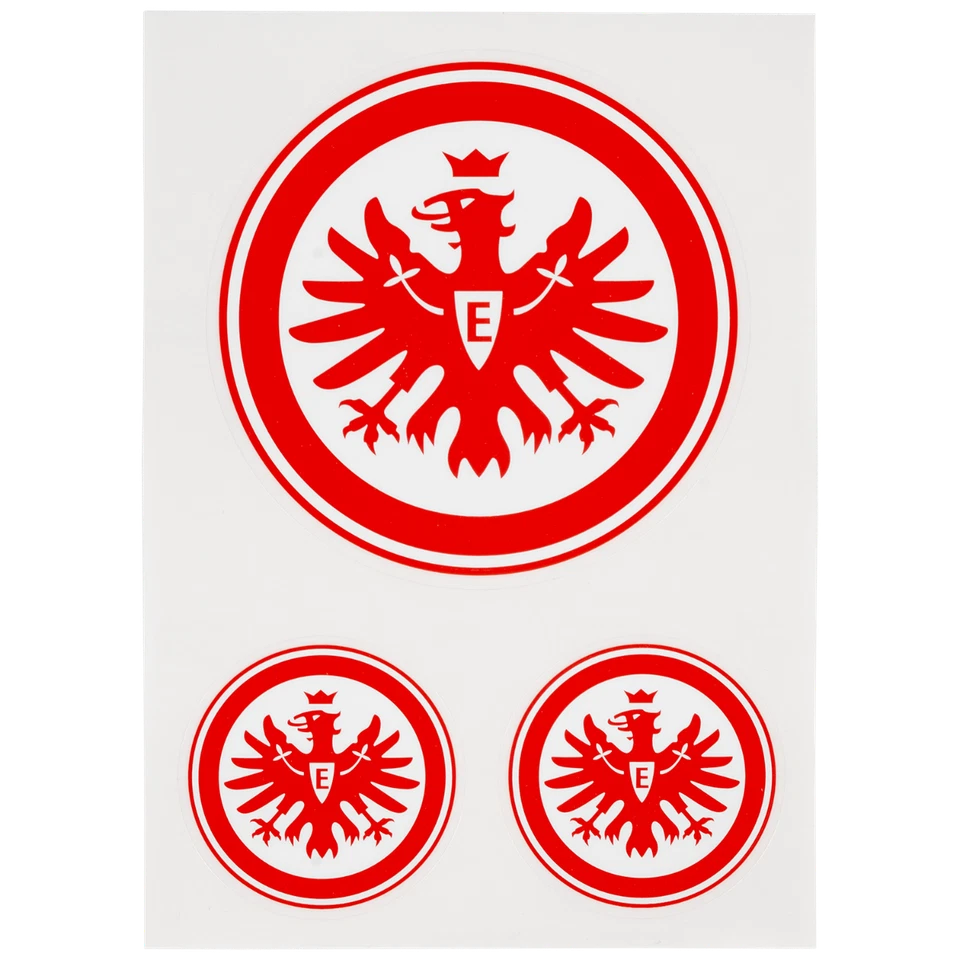Eintracht Frankfurt Aufkleberset Logo 3er Rot Outdoorgeeignet- 1x9cm und 2x4,5cm