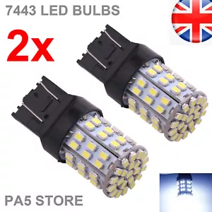 2x T20 7443 64-SMD LED GLÜHBIRNEN WEISS W21/5W BREMSHECK RÜCKFAHRLICHT 6000K 12V UK- - Bild 1 von 3