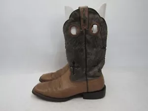 Ariat Hombres Talla 11 B Ancho Estrecho Cuero Marrón Buckaroo Vaquero Botas Occidentales - Imagen 1 de 11