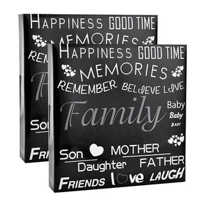 ARPAN Photo Albums Holds 500 Photos 4X6" slip in 3 Ring Binder Pack 2 (Black) - Picture 1 of 9