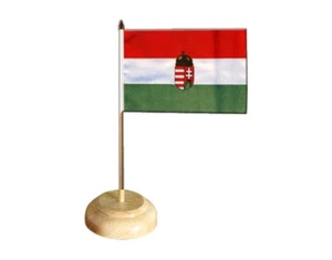 Tischflagge Ungarn mit Wappen ungarische Tischfahne 15x22cm - Bild 1 von 1