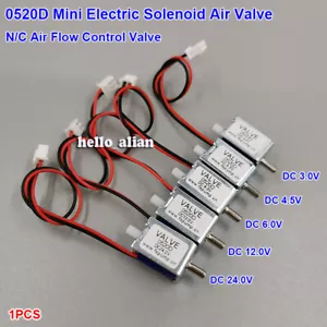 DC 3V 6V 12V 24V N/C Normal geschlossen Klein Mini Elektrischer Magnet Luft Gas Ventil - Bild 1 von 20
