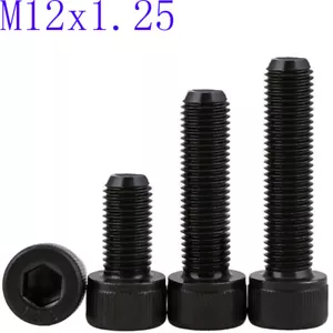 M12 - 1.25 FINE Thread Socket Head Caps Screws 12.9 Alloy Steel Black Oxide - Picture 1 of 4