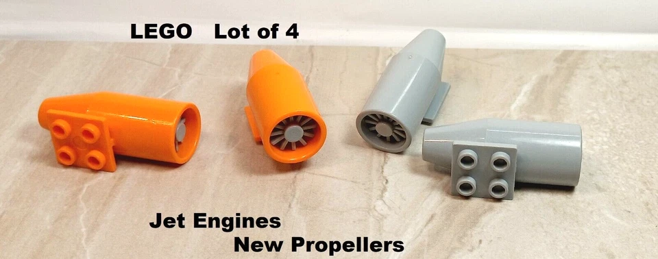 LEGO Jet Engines Cylinder Round Tapered LOT OF 4 Gray Orange New Propeller 2x2 - Image 1 of 1