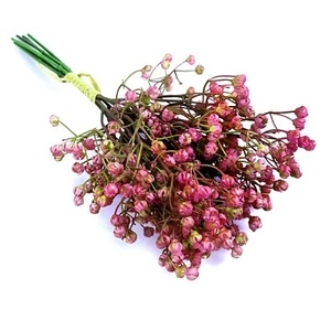 Fuchsia Pink Artificial Gypsophila Flower Bundle 6 Stems Decorative Faux Flowers - Picture 1 of 5