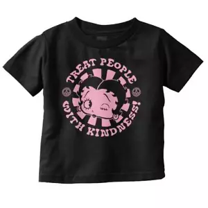 Retro Betty Boop Treat People With Kindness Toddler Girl Youth T Shirt For Kids - Picture 1 of 5