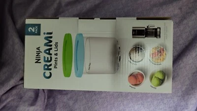 Paquete de 2 pintas y tapas Ninja Creami compatibles con Ninja Cream Lime y Aqua -NUEVO Foto 1 de 3