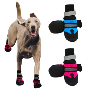 Large Dog Shoes Boots 4 Sizes S-XL Reflective Waterproof Anti-Slip Paw Protector - Picture 1 of 14