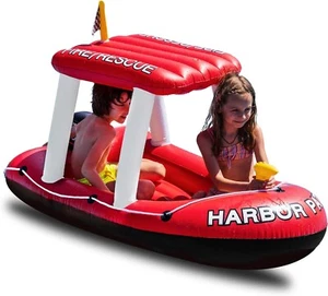 Aufblasbares Feuerwehrboot Pool schwimmende Feuerwehr Thema Floßfahrt mit Wasserspritzer - Bild 1 von 6