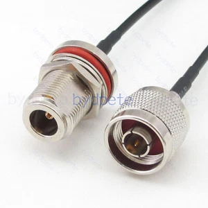 N male to N female bulkhead LMR100 LMR-100 Coaxial Cable Kable 50ohm pigtail lot - Picture 1 of 5