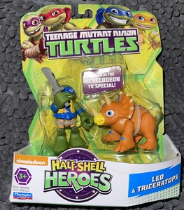 Teenage Mutant Ninja Turtles Half-Shell Heroes LEO & TRICERATOPS - Picture 1 of 11
