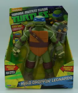 TARTARUGHE NINJA MUTANTI ADOLESCENTI 11" TESTA DROPPIN LEONARDO NICKELODEON PLAYMATES 201 - Foto 1 di 7