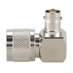 UHF PL259 PL-259 male to BNC female right angle adapter connector,silver R3O5 - Picture 1 of 8