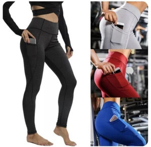 NING Pantaloni Yoga Vita Alta Leggings Grigio Scuro M - Foto 1 di 3