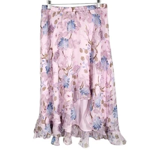 Fairy Skirt Medium Asymmetrical Flowy Floral Lavender Romantic y2k Midi Lined - Picture 1 of 12