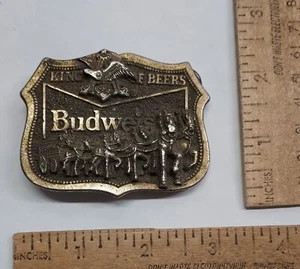 Budweister KING OF BEERS - ©1982 SERIAL # - As Is - belt BUCKLE - listing #7408 - Picture 1 of 9