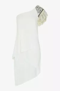 BNWT SASS & BIDE "Moth Kiss" Embellished One Shoulder Top - Size 6 - $890 - Picture 1 of 9