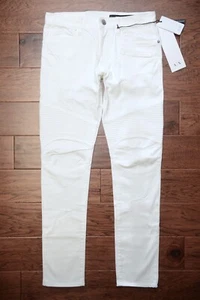 Armani Exchange A|X $180 J27 Men's Skinny Biker Stretch Cotton White Jeans 31 - Picture 1 of 15