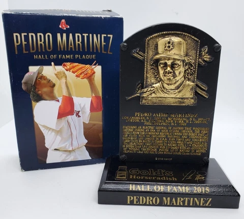 Pedro Martinez Hall Of Fame Plaque Boston Red Sox Giveaway MLB Rare Gold's HOF Cover