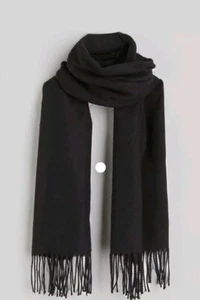 7422# H&M, Schal, Schwarz,  180×52cm - Bild 1 von 8