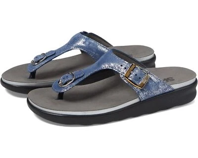 SAS Women's Sanibel Comfort Thong Sandal Silver/Blue - Image 1 of 4