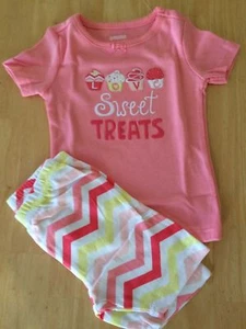 NWT Gymboree Girls Gymmies Pajama set Sweat Treat Pink 6, 8 - Picture 1 of 1