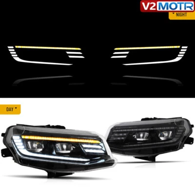 Conjunto completo de faros LED VLAND para Chevy Camaro LT SS ZL LS 16-18 con dinámico Foto 1 de 4