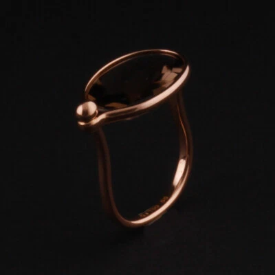 Anel de ouro Georg Jensen com quartzo esfumaçado # 1506, 18 quilates. Savannah. V. Torun.  - Imagem 1 de 4