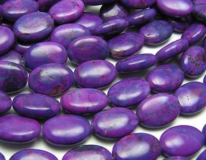 15" PURPLE KINGMAN TURQUOISE 10x14mm Oval Beads - Picture 1 of 1
