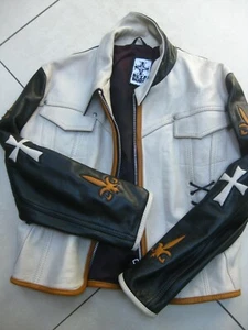 CHAQUETA DE CUERO MILITAR STEAMPUNK VINTAGE 14 12 REZA DURO BIKER embellecedora alemana - Imagen 1 de 12