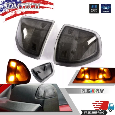 Smoke LED Side Mirror Turn Signal Lights For Dodge Ram 1500 2500 3500 68302828AA - Image 1 of 4