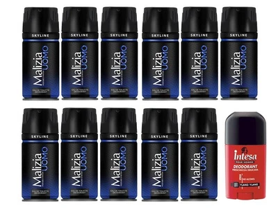 MIRATO S.P.A. MALIZIA UOMO SKYLINE - deodorant EdT 11x 150ml + Zusatzartikel