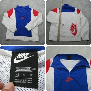 Nike Jacke Jungen XL weiß rot Colorblock Amplify 1/2 Zip leichter Windbreaker - Bild 1 von 15