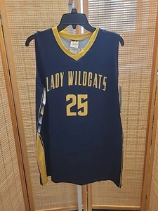 Alleson Trikot Damen Größe Large blau gelb Basketball Lady Wildcats 25 Rose - Bild 1 von 12