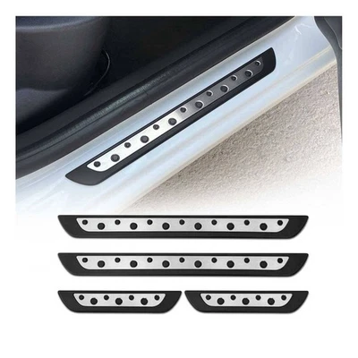 Dodge Caravan Door Sill Scuff Plate Scratch Protector Stainless Steel Silver 4 P - Image 1 of 4