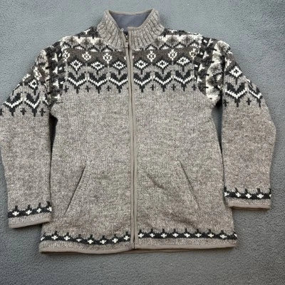 Свитер мужской Lost Horizions средний серый шерстяной нордический шерсть снежинка на молнии - Изображение 1 из 4