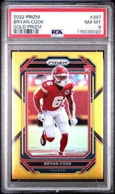 2022 Panini Prizm Bryan Cook #397 Gold PSA 8 - Image 1 of 2