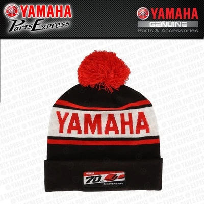 NEW YAMAHA 70TH ANNIVERSARY ADULT WINTER POM BEANIE HAT GYTR YZ 125 250 450 - Image 1 of 4