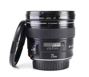Canon EF 20mm F2.8 Prime Autofocus USM Lens EOS DSLR's Front & Rear Lens Cap - Picture 1 of 15
